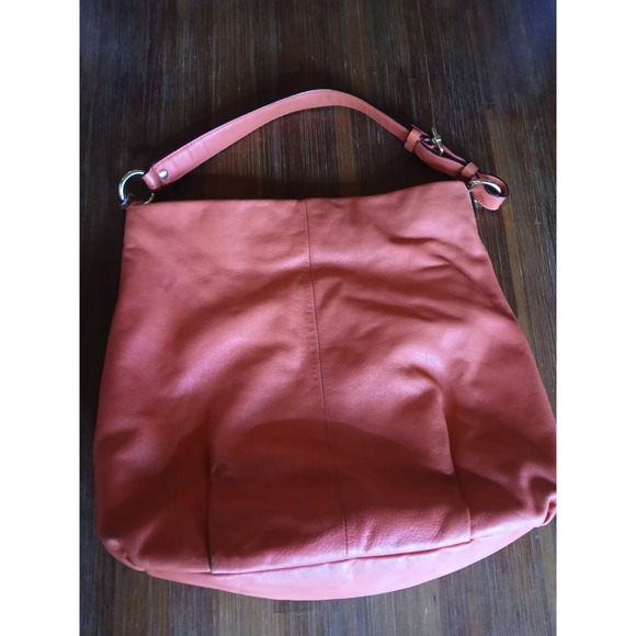 COACH Isabelle Leather Purse Shoulder bag‎ Coral J1275-21224 Bucket Tote Boho - Picture 6 of 13